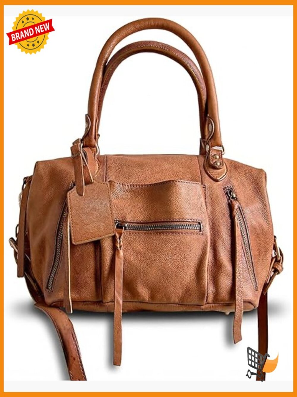 Vegan Leather Hobo Tote Bag with Adjustable Straps 8L
